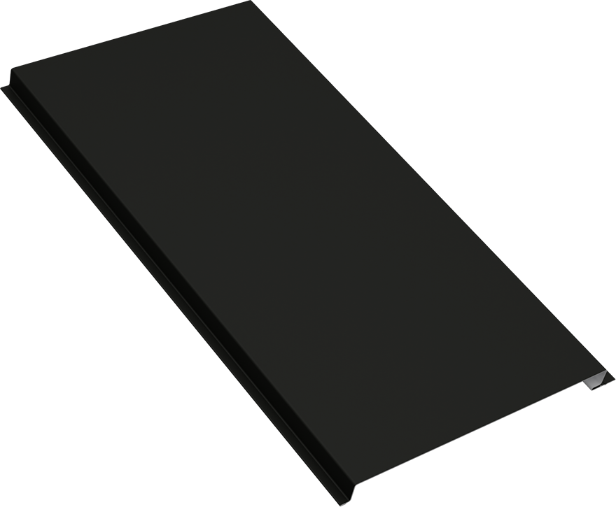 1 - Flush Panel - 12in Flat - Matte Black - Angled