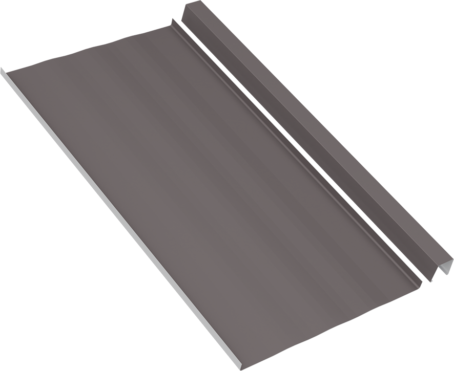 1 - Select Seam - 17.25in - Striated - Wide Batten - Zinc Gray - Angled