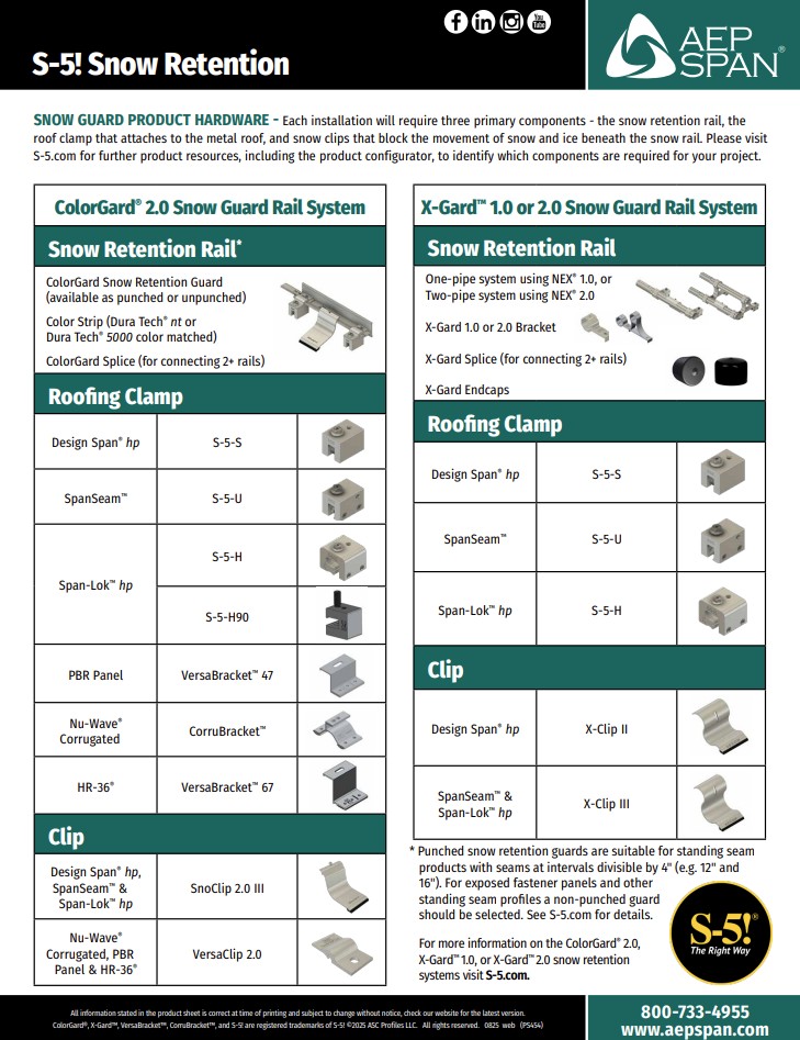 AEP Span Snow Guard Product Sheet Thumbnail pg 2