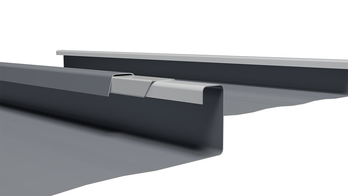 3 - SpanSeam - 16in - Striated - Old Town Gray - Lap Connection