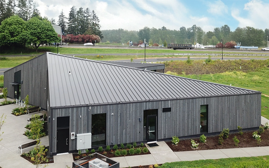 woodland_community-library-5 The Woodland Community Library in Woodland Washington features AEP Span's Span-Lok hp 16" Striated in a Midnight Bronze roof.